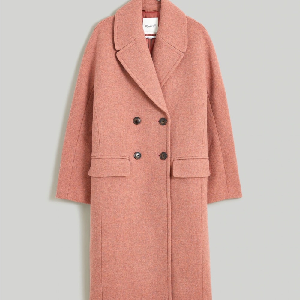 Madewell Gianna Coat in Woodrosw - Women's Pink Double-Breasted Coat
